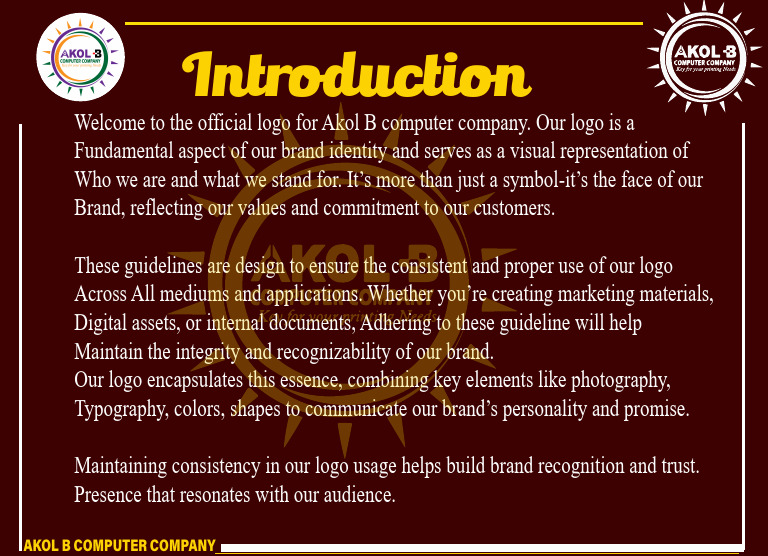 Akol B Computer Logo Guidelines | PDF