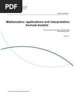 SL Mathematics Formula Booklet | PDF | Area | Elementary Geometry