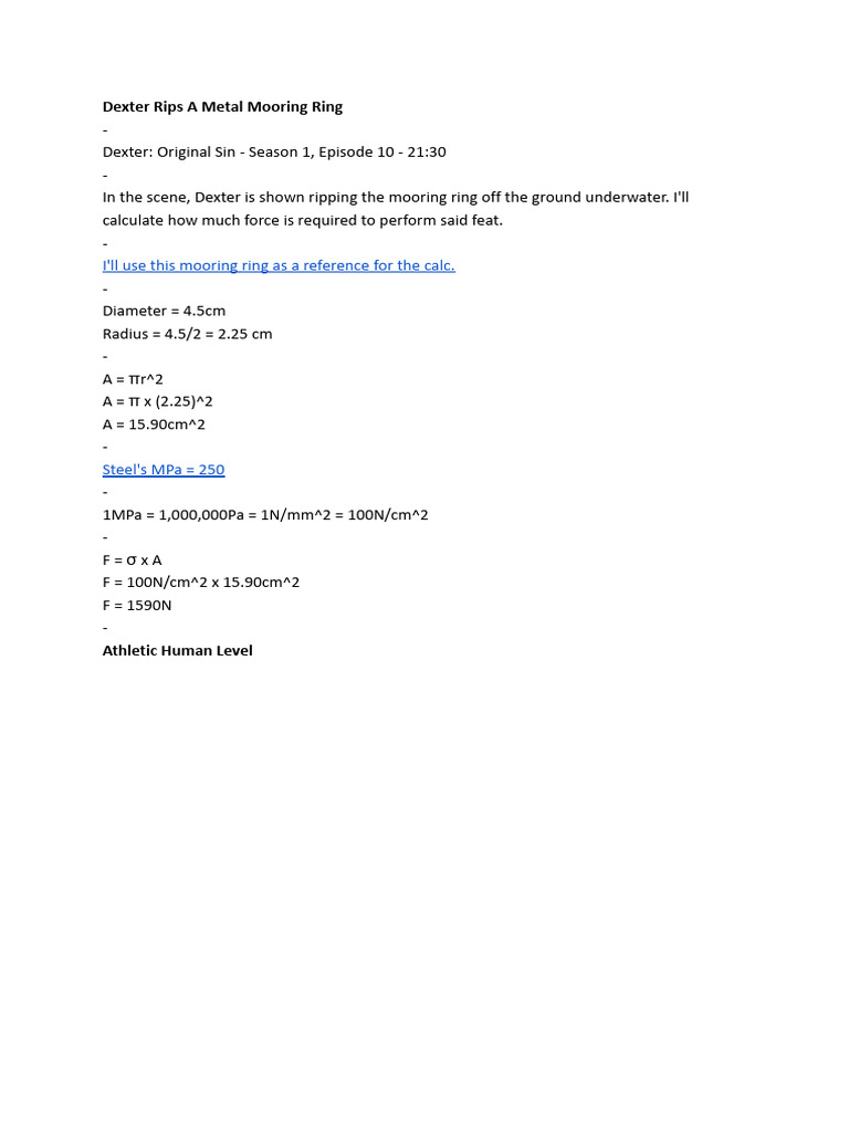Dexter Metal Mooring Ring Ripping Feat | PDF