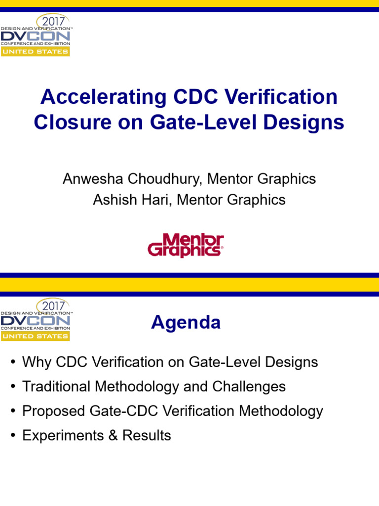 CDC Verification Closure On Gate-Level Designs | PDF | Electronic ...