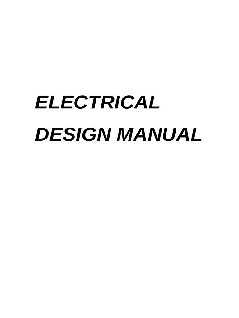 Electrical Design Manual Overview | PDF