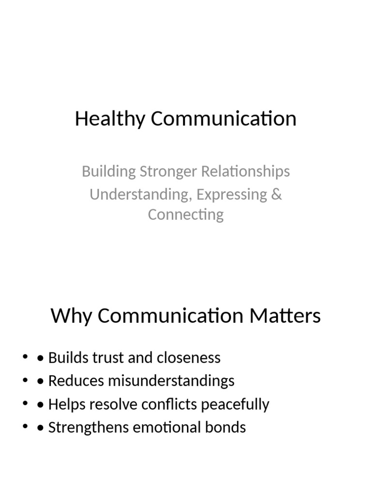 Healthy Communication | PDF