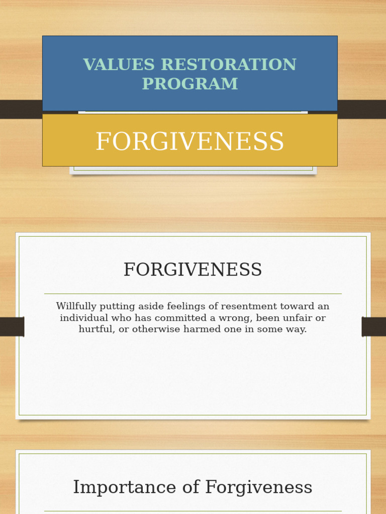 Benefits of Forgiveness Explained | PDF