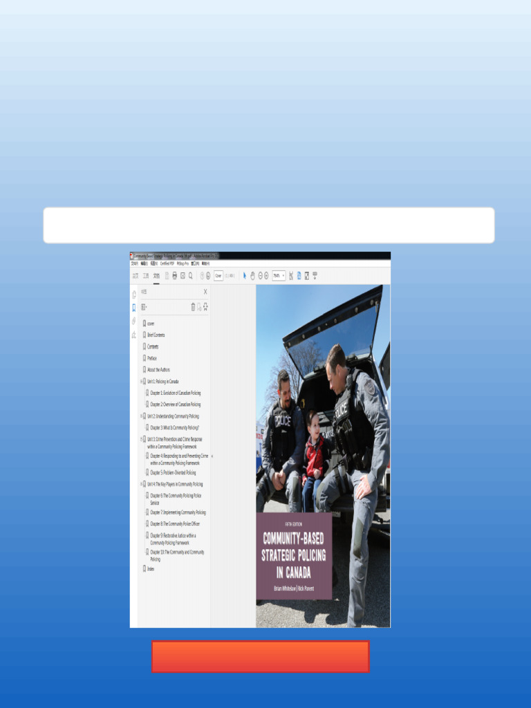 (Original PDF) Community Based Strategic Policing in Canada 5th full ...