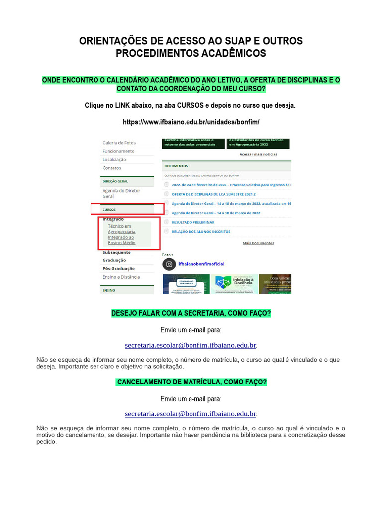 Acesso e Procedimentos no SUAP | PDF