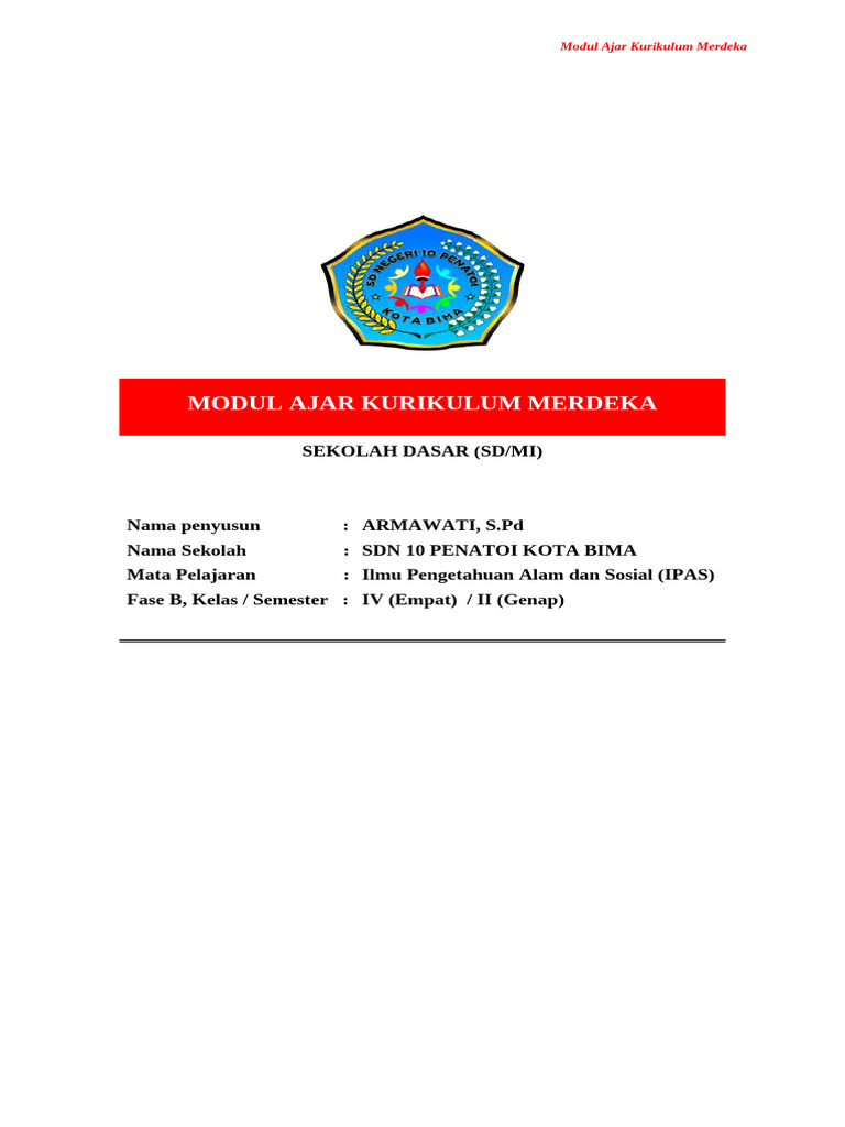 Modul Ajar IPAS Kelas 4 SD Merdeka | PDF