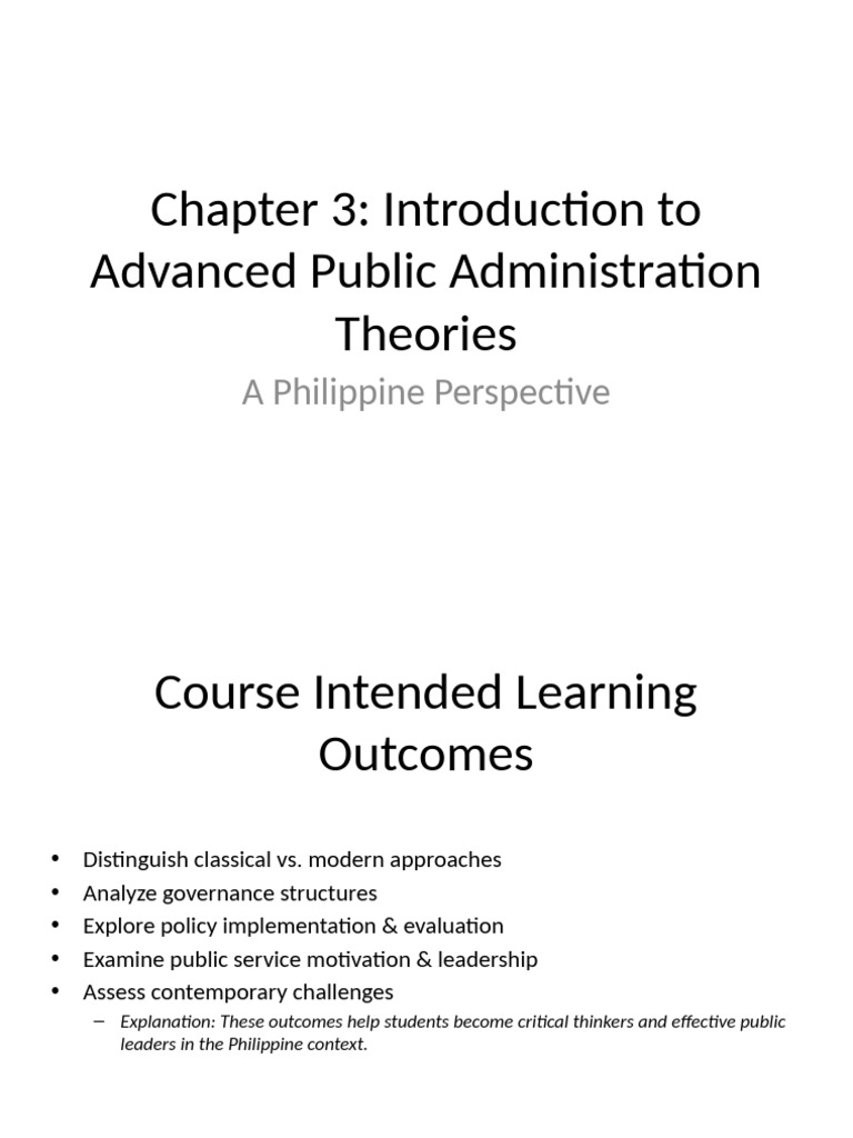Advanced Public Administration in the Philippines | PDF | Governance ...