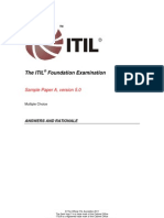 ITIL Foundation Examination SampleA Answers and Rationales v5.0