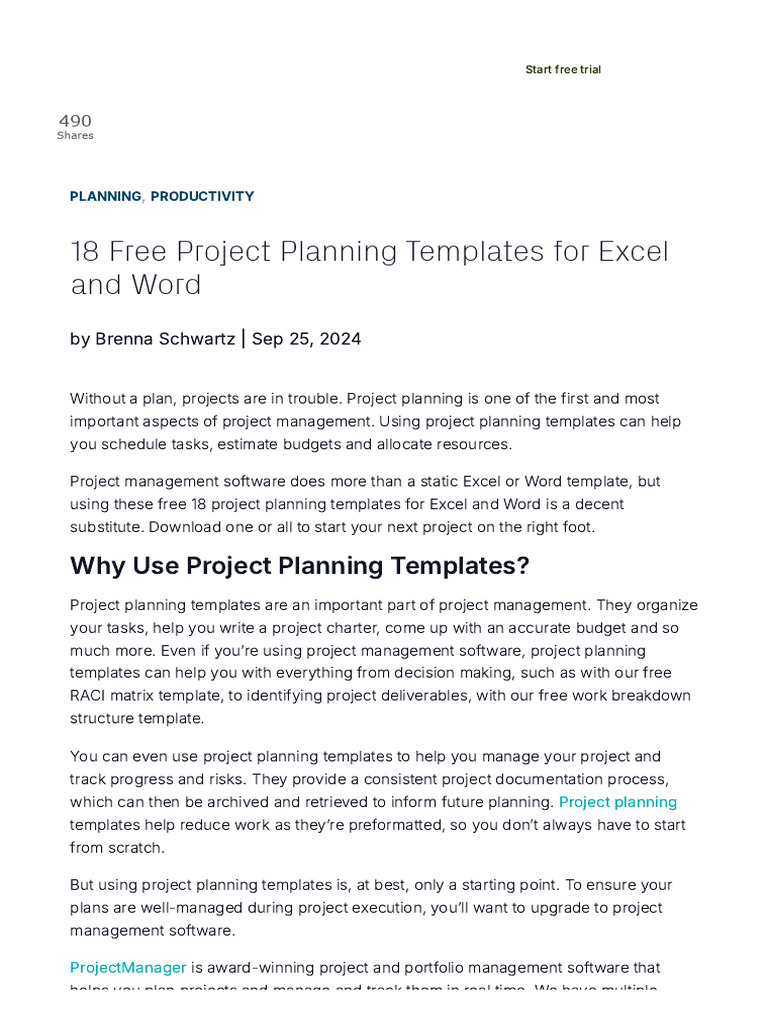 18 Free Project Planning Templates | PDF | Project Management