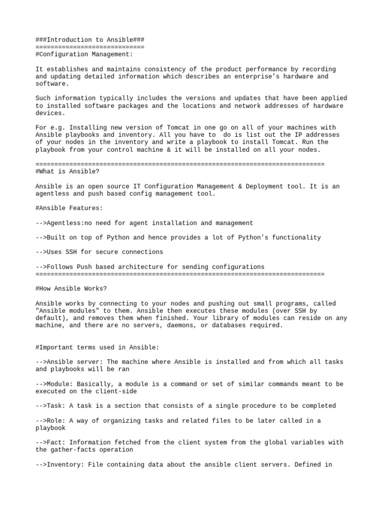 Ansible Playbooks and Modules Explained | PDF | Computer Engineering ...