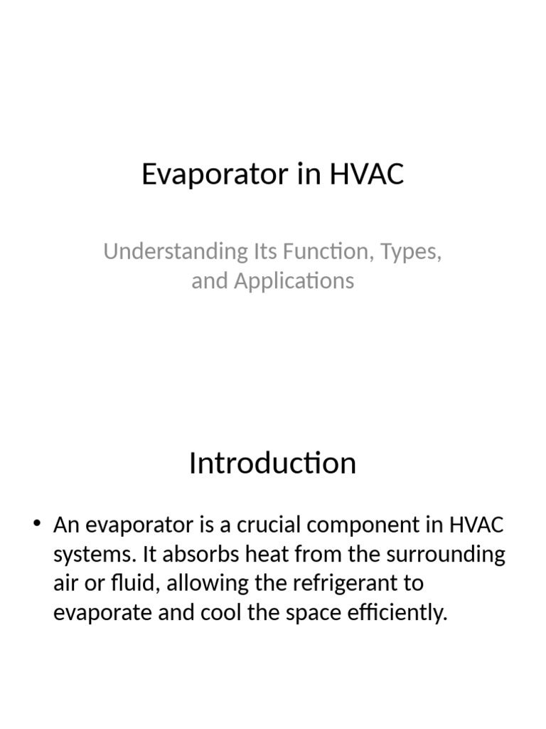 Evaporator HVAC Presentation | PDF