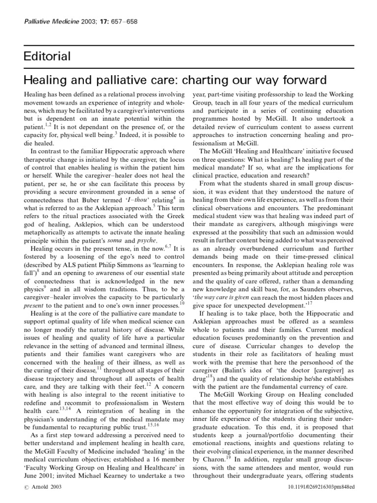 Healing and Palliative Care - Charting Our Way Forward | PDF ...