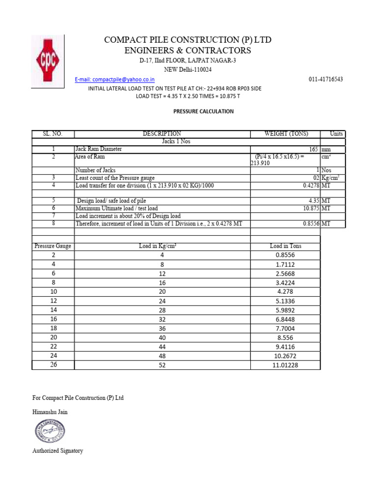 Lateral Calculation Sheet - NEIR-22+934 ROB RP03 | PDF