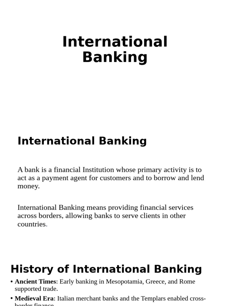Overview of International Banking Services | PDF | Banks | Investment ...