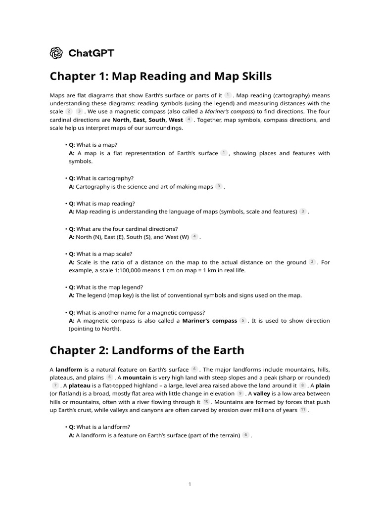 Map Reading and Landform Basics | PDF | Mountains | Plateau