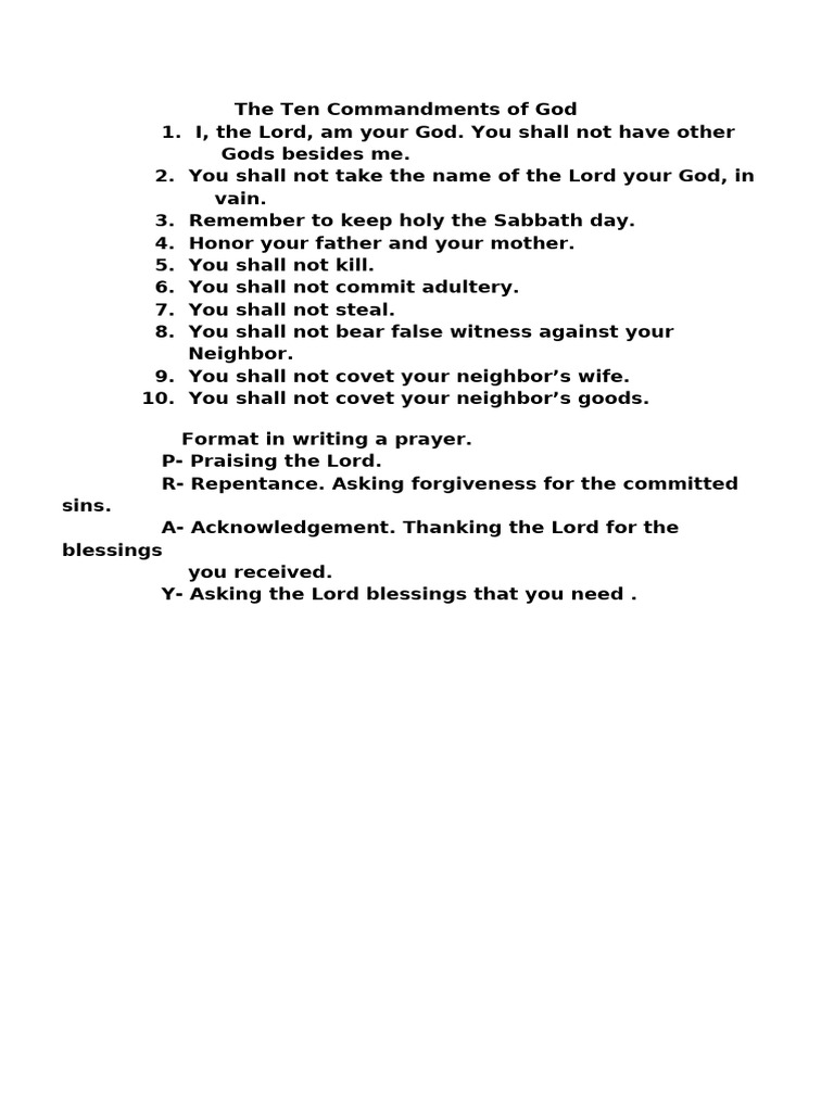 The Ten Commandments | PDF