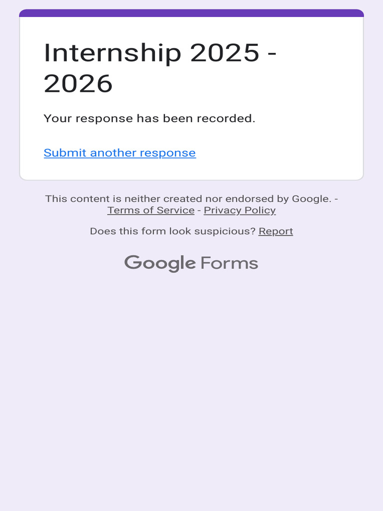 Internship 2025 - 2026 | PDF