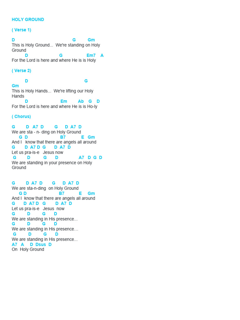 Holy Ground Lyrics and Chords | PDF