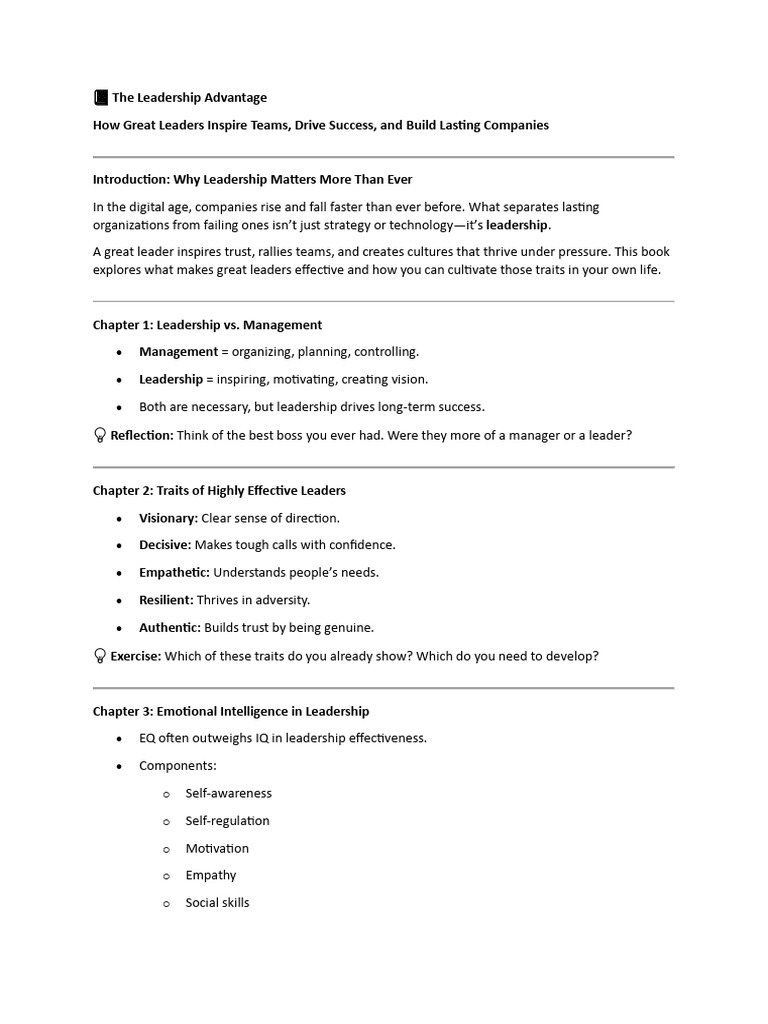 Leadership Skills for Lasting Impact | PDF | Leadership | Emotional ...