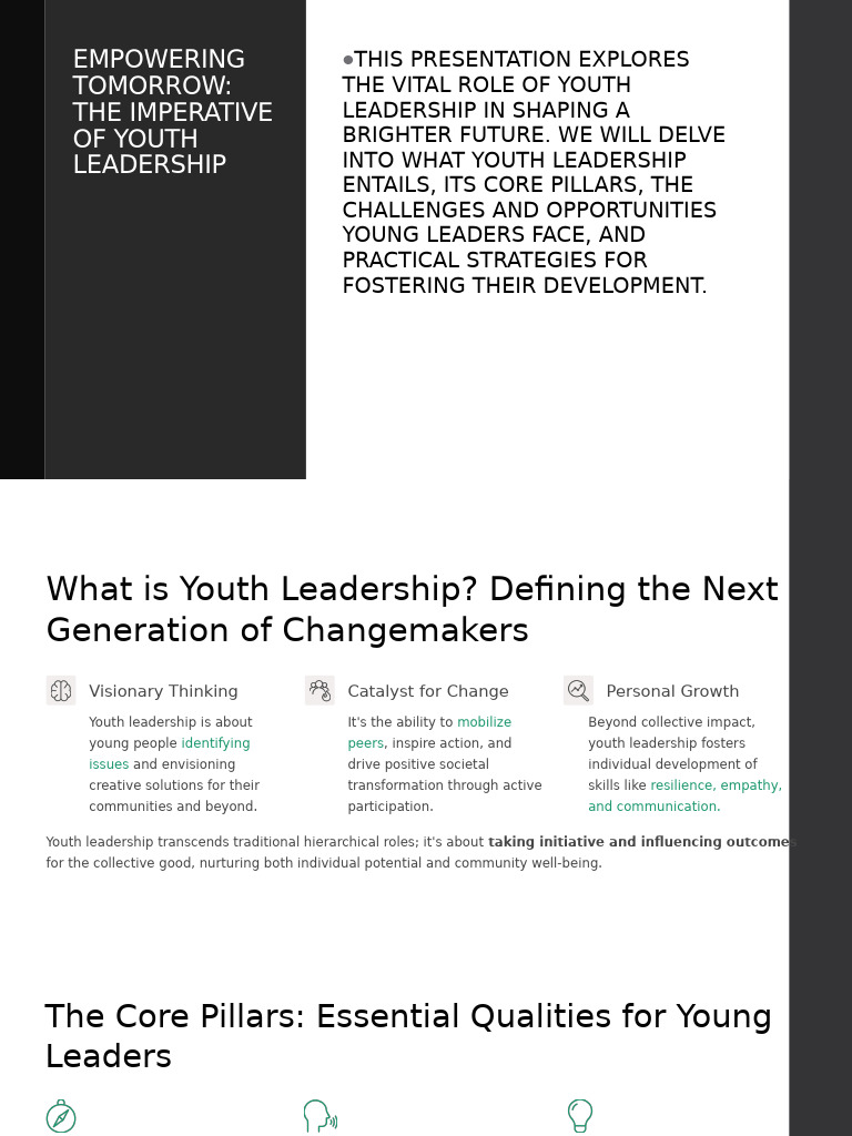 Empowering Tomorrow The Imperative of Youth Leadership | PDF ...