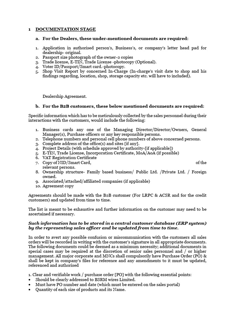Required Documents for Dealership Setup | PDF | Cheque | Payments