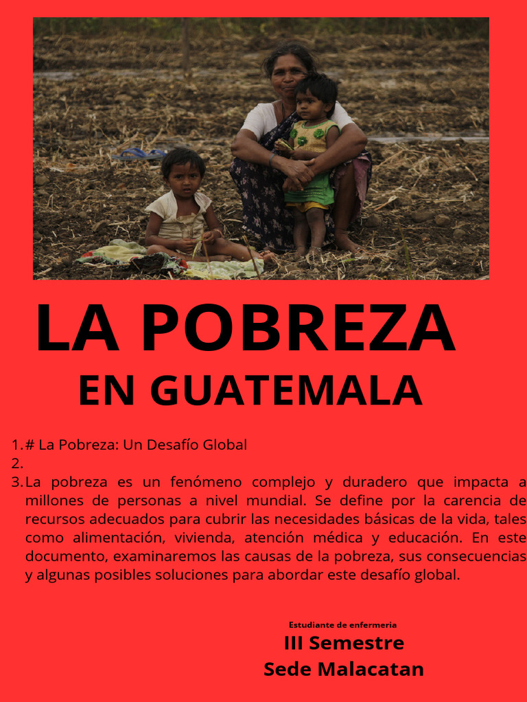 Causas y Soluciones a la Pobreza en Guatemala | PDF | Pobreza | Pobreza ...