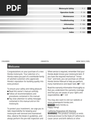オーダー受付ページ Honda CB500F Owner's Manual Overview | PDF | Anti Lock Braking