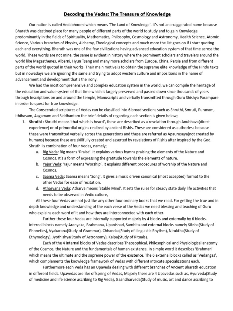 Introduction To Vedas | PDF | Vedas | Puranas