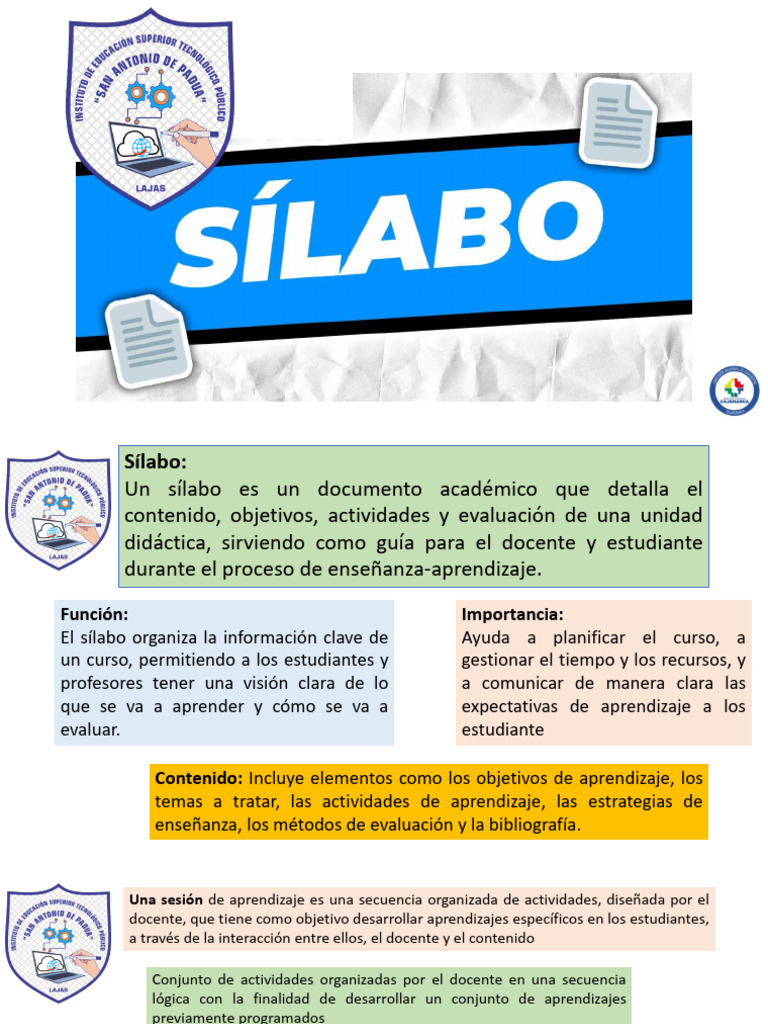 Guía Completa del Sílabo Educativo | PDF | Aprendizaje | Evaluación