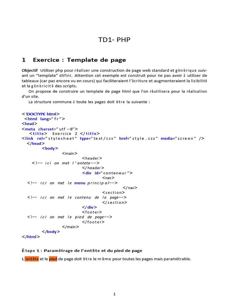 Construction d'un Template PHP | PDF | PHP | Développement de logiciel