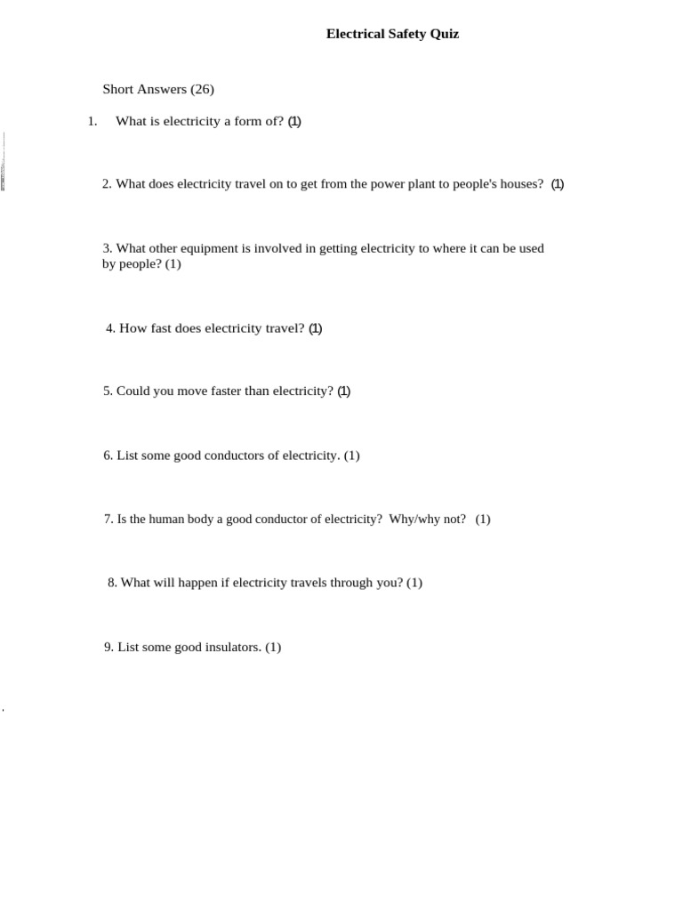 04 - Electrical Safety Test Revised | PDF | Electricity | Electrical ...