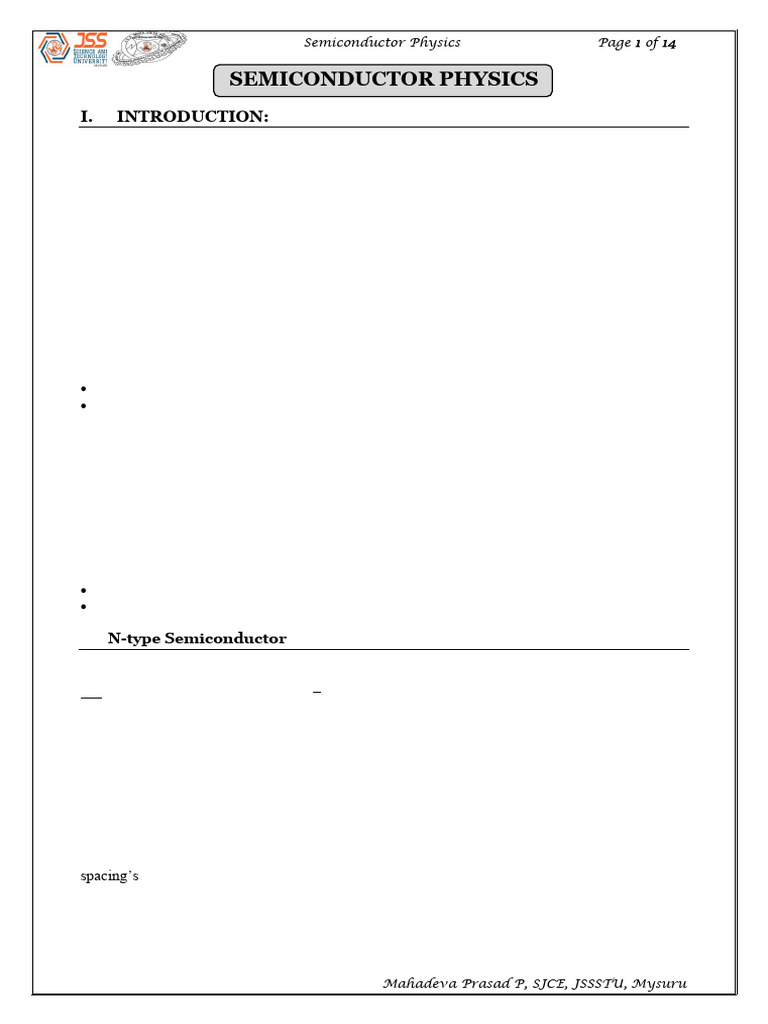Unit-3 - Semiconductor Physics | PDF | Semiconductors | Doping ...