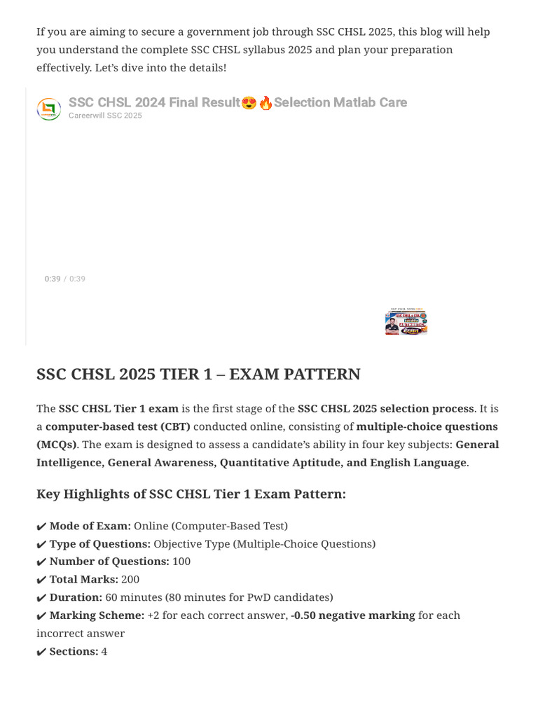 SSC CHSL 2025 Syllabus & Exam Pattern | PDF | Circle | Triangle
