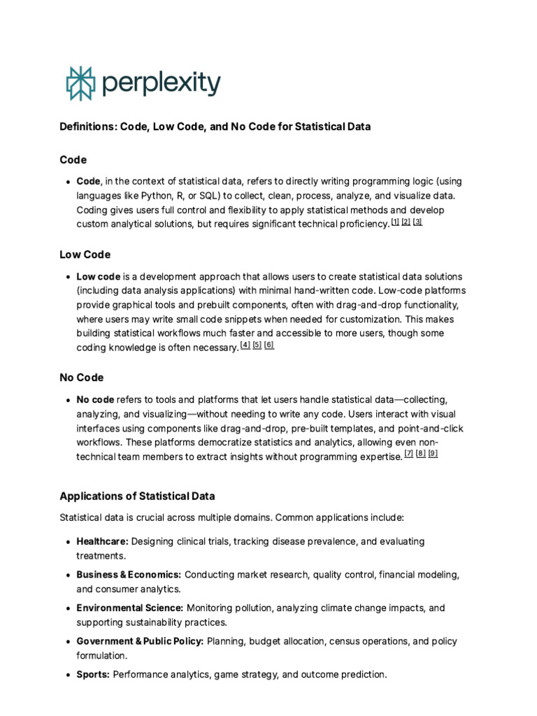 Statistical Data: Code, Low Code, No Code | PDF | Machine Learning ...