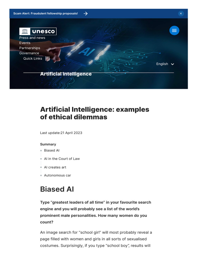Ethical Dilemmas in AI Applications | PDF | Artificial Intelligence ...