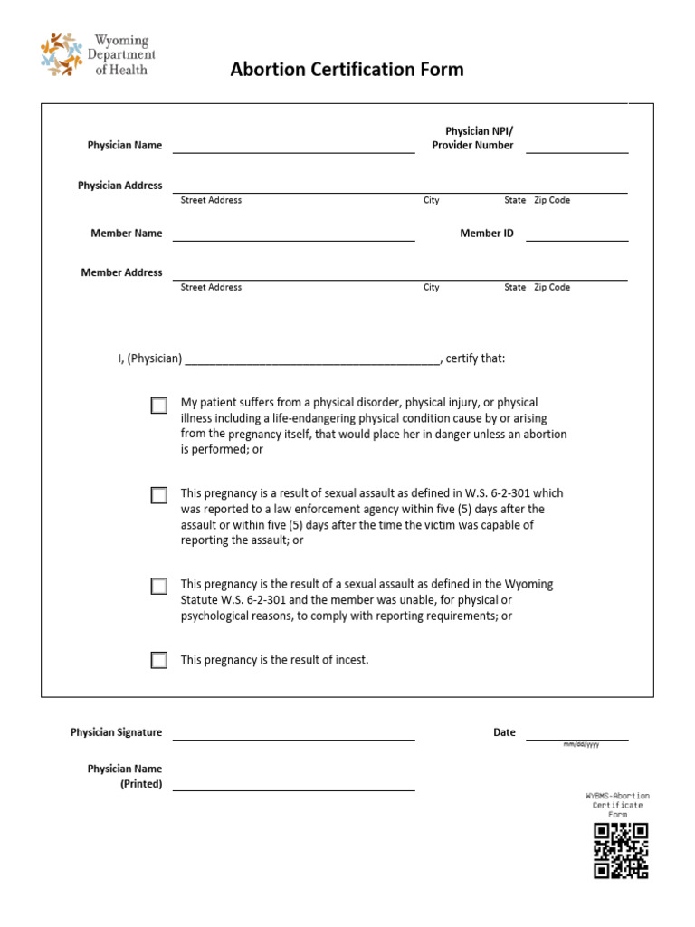 BMS CNSI Abortion Certification Form | PDF