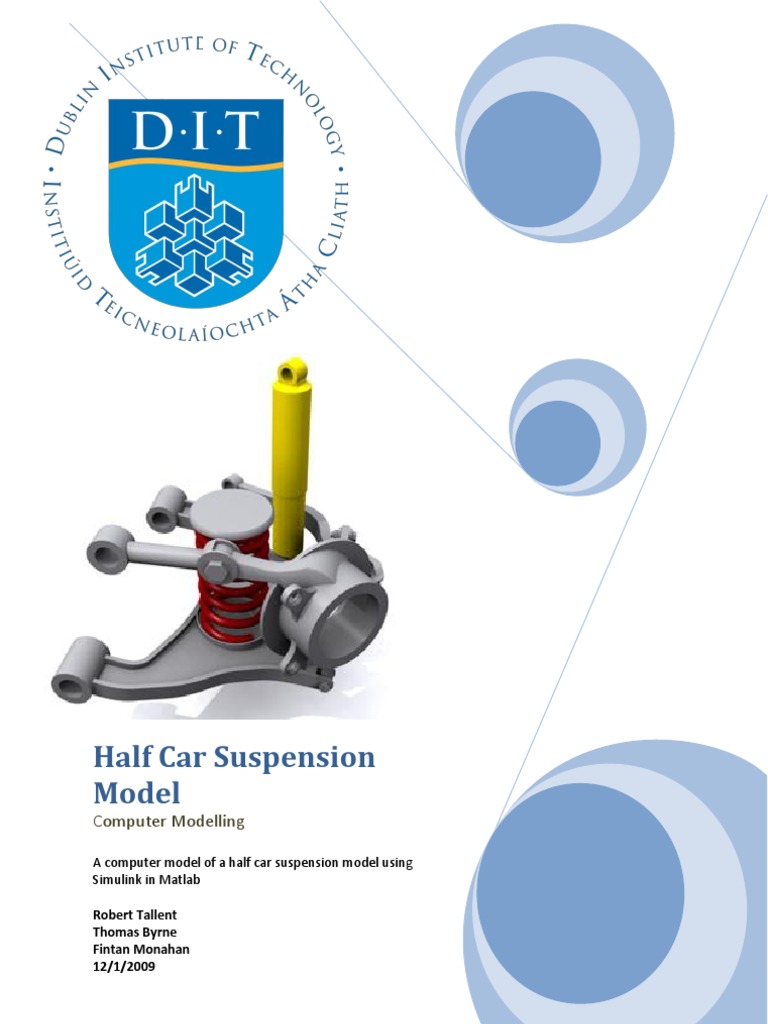 Half Car Suspension Model PDF Suspension (Vehicle) Computer
