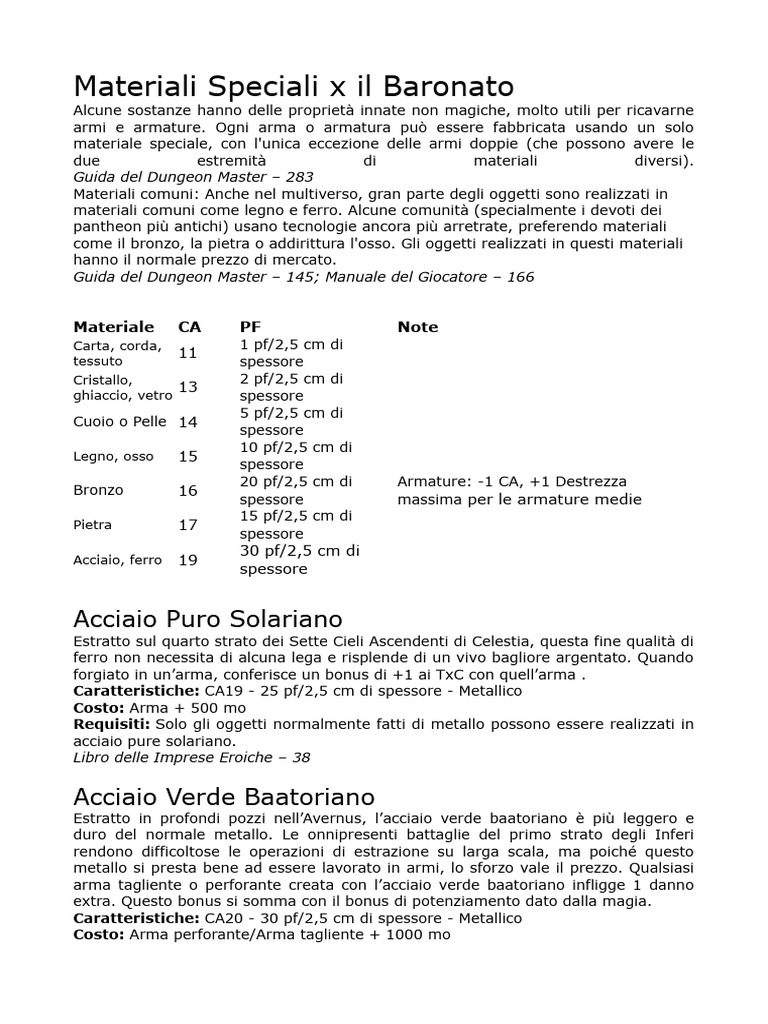 Materiali Speciali e Simili | PDF
