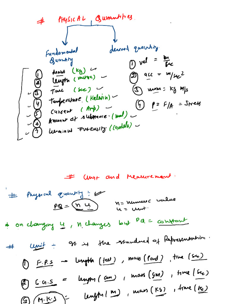 Unit and Measurement Lecture 1 J | PDF