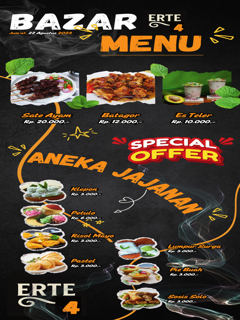 Menu Bazar Ibu Ana | PDF