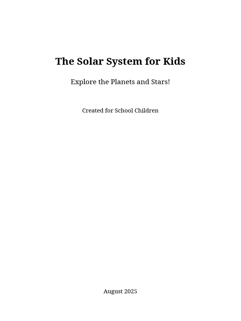 Solar System Exploration for Kids | PDF