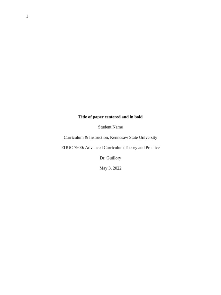 Final Paper Review - APA Formatting | PDF | Citation | Curriculum