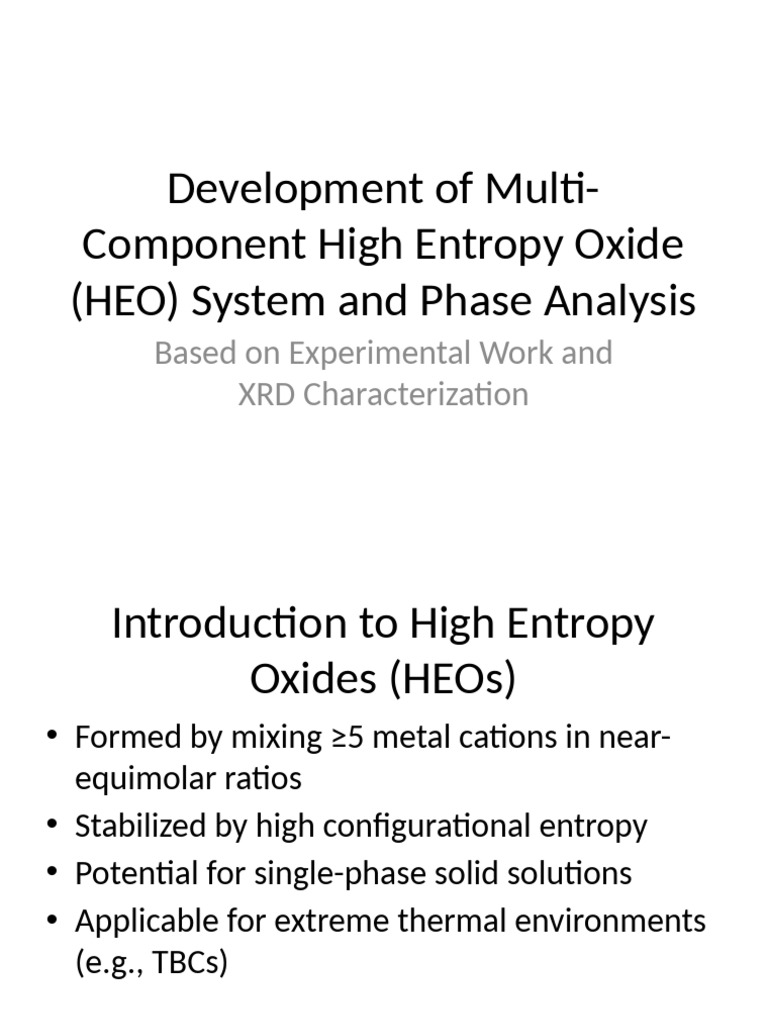 High Entropy Oxides for Thermal Coatings | PDF | Condensed Matter ...