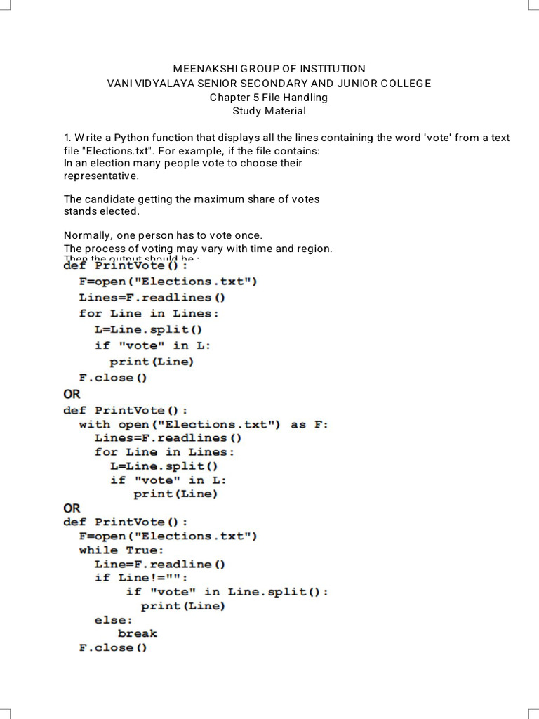 Python File Handling Functions Guide | PDF | Queue (Abstract Data Type ...