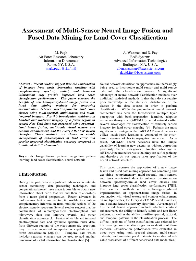 Assessment of Multi Sensor Neural Image | PDF | Statistical Classification