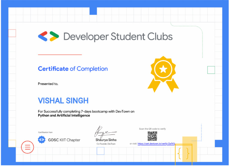 Vishal Singh: Scan The QR Code To Verify | PDF