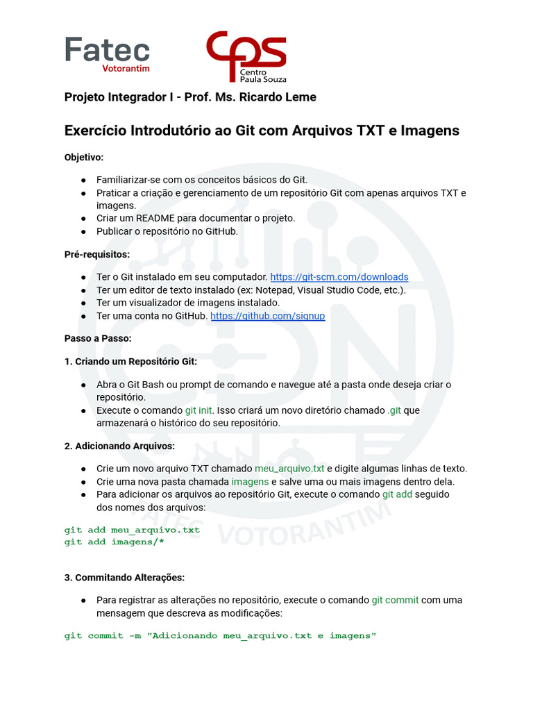 Introdução ao Git e GitHub | PDF | Arquivo de texto | Informática