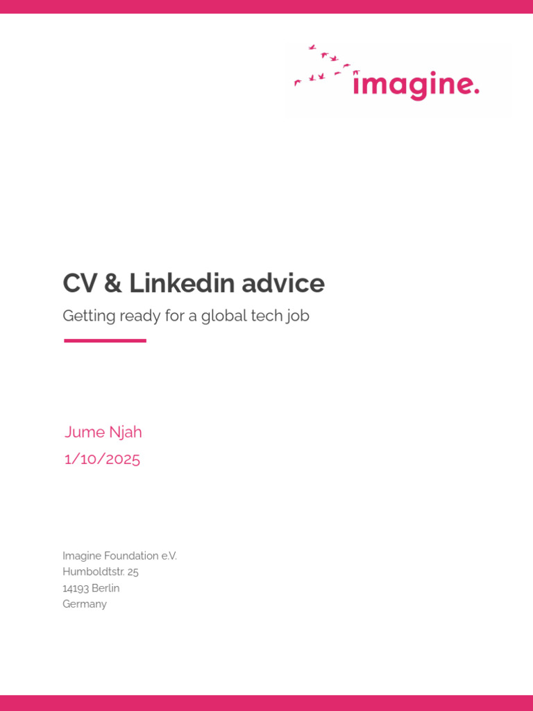 CV and LinkedIn Tips for Tech Jobs | PDF | Linked In | Human Communication