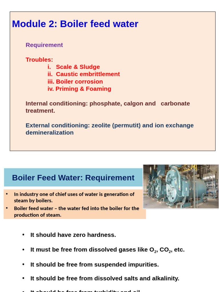 Module 2 Boiler Feed Water | PDF | Ion Exchange | Boiler