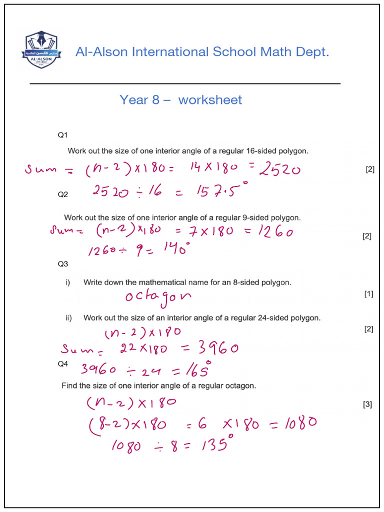 Grade 8 Worksheet MS | PDF